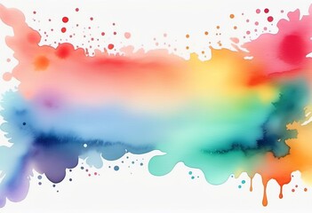 Colored watercolor spots bright background. Template, banner, copy space.