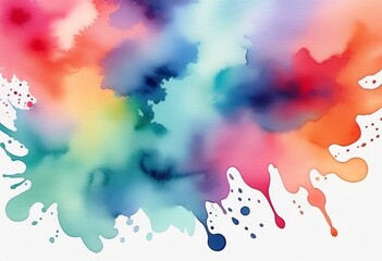 Colored watercolor spots bright background. Template, banner, copy space.