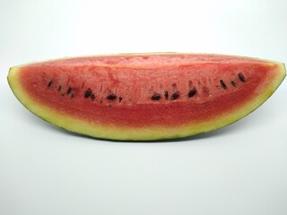 large fresh pieces of watermelon on a white background