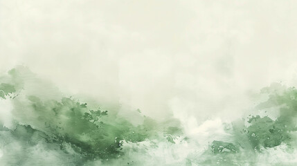 Watercolor background green abstract, in the style of minimalistic serenity