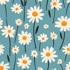 Obraz premium Pattern featuring minimal floral, daisy, charming