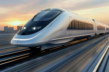 Futuristic High-Speed Train