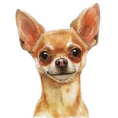 cute chihuahua vector illustration in watercolour style