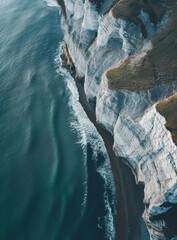 Amazing cliff formations by the ocean.