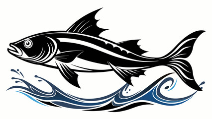 Haddock Fish silhouette black vector illustration artwork