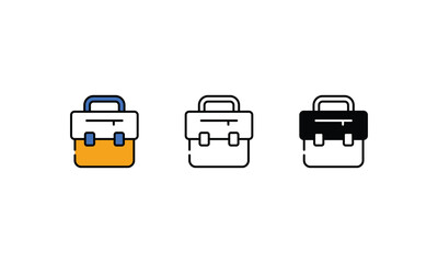 Briefcase icons vector stock illustration