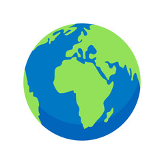 Earth Globe Flat Vector 