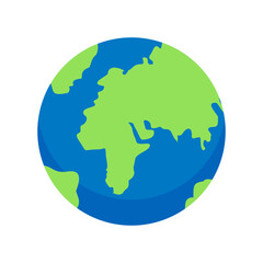 Earth Globe Flat Vector 