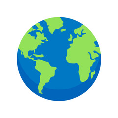 Earth Globe Flat Vector 