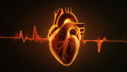 Illustration of heart and pulse.
Health care concept