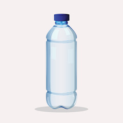 vector of transparent water bottle