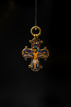 The Dagmar Cross is an 11th or 12th-century Byzantine reliquary cross made of gold with cloisonn&eacute; enameling belonged to Queen Dagmar. Now in the National Museum of Denmark in Copenhagen.