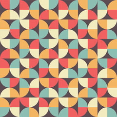 Seamless geometric pattern in retro style. Colorful vector background. - 764330351