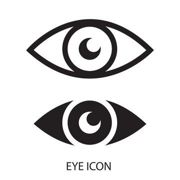 Outline eye icons. Open eyes images, sleeping eye shapes with eyelash, vector supervision and searching signs used in web and template on white background in eps 10.