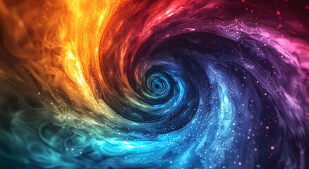 A multicolored vortex of energy, cosmic spiral waves.