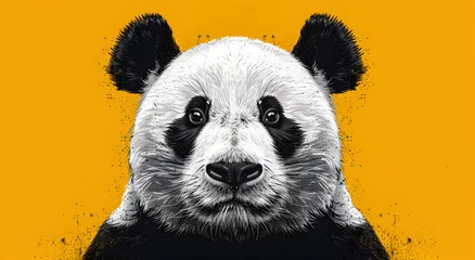 Foto op Plexiglas Bright minimal panda illustration in vector style. Simple colors and outlines. © lutsenko_k_