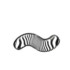 White symbol with black vertical ultra-thin straps