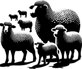 illustration of a sheep vector Silhouette.