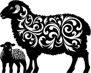 illustration of a sheep vector Silhouette.