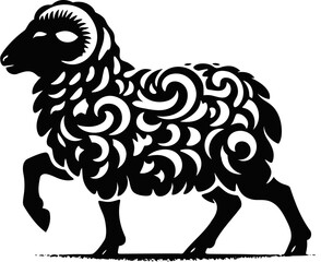 illustration of a sheep vector Silhouette.