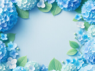 6月　梅雨　紫陽花　コピースペース