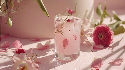 a vase filled with pink flowers next to a vase filled with pink and white flowers on top of a table.