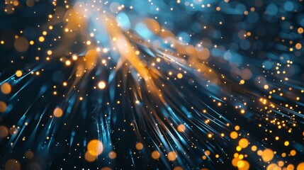 Close-up of fiber optics, showcasing the core technology behind high-speed internet and data communication - obrazy, fototapety, plakaty