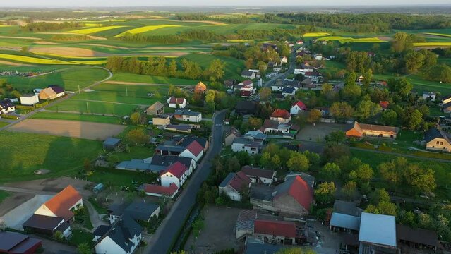 Beautiful Panorama Houses Zimna Wodka Aerial View Poland