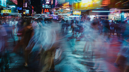 Nightlife in Motion: Dynamic City Streets. Generative AI - obrazy, fototapety, plakaty