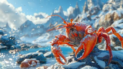 3D Seafood A Rugged Mountains and Expansive Seas Invitation