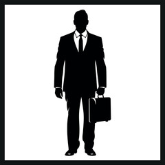 Classic Businessman Silhouette with Briefcase