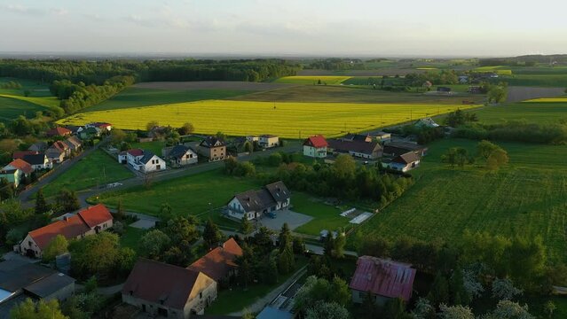 Beautiful Panorama Houses Zimna Wodka Aerial View Poland