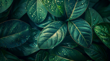 abstract green leaf texture nature background tropical