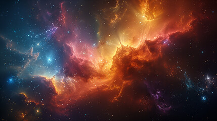 osmic Radiance Bright Nebula Illuminating Space Splendor