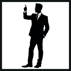 Obraz premium Corporate Leader Silhouette with Visionary Pose