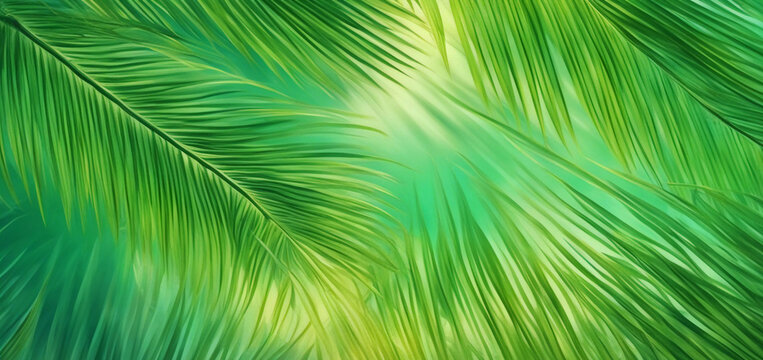 Seamless green tropical pattern.