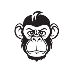 Obraz premium Monkey in cartoon, doodle style . Image for t-shirt, web, mobile apps and ui. Isolated 2d vector illustration in logo, icon, sketch style, Eps 10, black and white. AI Generative