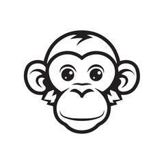 Obraz premium Monkey in cartoon, doodle style . Image for t-shirt, web, mobile apps and ui. Isolated 2d vector illustration in logo, icon, sketch style, Eps 10, black and white. AI Generative