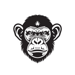 Obraz premium Monkey in cartoon, doodle style . Image for t-shirt, web, mobile apps and ui. Isolated 2d vector illustration in logo, icon, sketch style, Eps 10, black and white. AI Generative