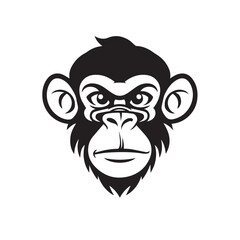 Obraz premium Monkey in cartoon, doodle style . Image for t-shirt, web, mobile apps and ui. Isolated 2d vector illustration in logo, icon, sketch style, Eps 10, black and white. AI Generative