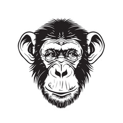 Obraz premium Monkey in cartoon, doodle style . Image for t-shirt, web, mobile apps and ui. Isolated 2d vector illustration in logo, icon, sketch style, Eps 10, black and white. AI Generative