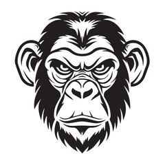 Fototapeta premium Monkey in cartoon, doodle style . Image for t-shirt, web, mobile apps and ui. Isolated 2d vector illustration in logo, icon, sketch style, Eps 10, black and white. AI Generative