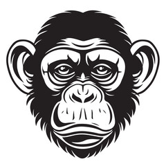 Fototapeta premium Monkey in cartoon, doodle style . Image for t-shirt, web, mobile apps and ui. Isolated 2d vector illustration in logo, icon, sketch style, Eps 10, black and white. AI Generative