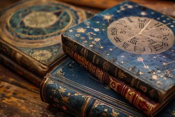 Stack of books with a clock on top, symbolizing time and knowledge