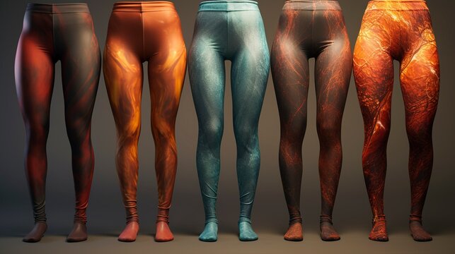 A photo of a stylish collection of fitness legging