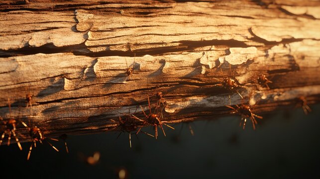 A photo of a termite damage found in a wooden structure