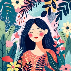 Concept of mothers day illustration.