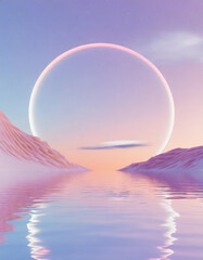 Naklejka premium 3d render abstract seascape background 