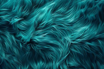 Vibrant aqua fur texture, high quality, detailed, realistic digital illustration - obrazy, fototapety, plakaty