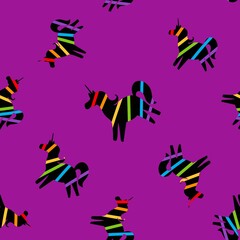 Rainbow lgbt pride animals unicorns seamless horse pattern for fabrics and wrapping paper and party summer textiles